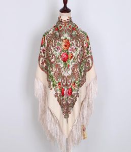 Écharpe russe Châles à franges ukrainiens traditionnels Floral Polish Women Neck Head enveloppe vintage antique Hijab Scarf Poncho T2003269428