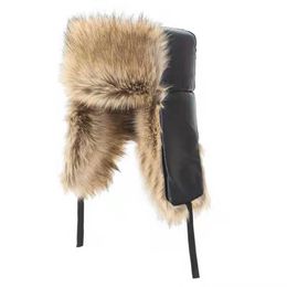 Sombreros de soldado de Ushanka ruso Mujeres Hombres Invierno Monta al aire libre Fuera de piel sintética Capa cosaca gruesa lei feng feng orado suave suave