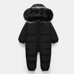 Ruso invierno bebé onesie mameluco ropa traje traje de nieve 90% chaqueta de plumón de pato para niñas abrigos Parka niño infantil ropa de nieve 240119