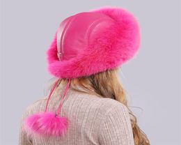 Chapeau de fourrure naturel d'hiver russe chaud doux