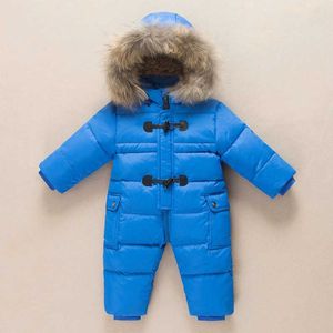 Russische winter nieuwe geboren babykleding 90% eendendonsjack voor meisjes jassen winter park voor baby jongen Snowsuit sneeuwkleding romper H0910