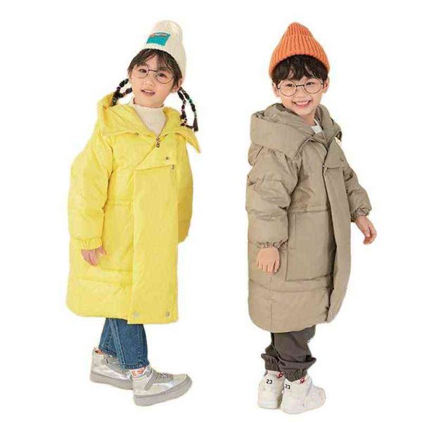 Manteaux chauds d'hiver russes pour jeunes enfants, Style ample, garçons et filles épais, vestes longues à capuche, pardessus pour enfants, Parkas J220718