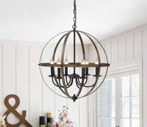 Lampes suspendues en métal rustique Texture bois Style Antique industriel plafonnier suspendu pour cuisine salle à manger salon Bar