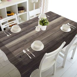 Nappe de planche de bois rustique nappe de texture en bois imperméable pour couverture de table rectangulaire Squre nappe de mariage décor à la maison T200708