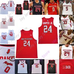 Rutgers Scarlet Knights Basketball Jersey NCAA College Ron Harper Jr. Geo Baker Akwasi Yeboah Myles Johnson McConnell Montez Mathis Young