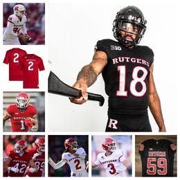 Maillot de football Rutgers Scarlet Knights 88 Mike Higgins 20 Elijuwan Mack 12 Vilay Nakkoun Jr. 61 Emir Stinette 7 Robert Longerbeam 21 Johnny Langan 55 Angoy 70 Sutton