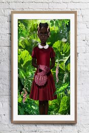 Ruud van Empel Art Works debout en vert robe rouge Affiche Affiche de mur de mur Art Print Home Decor Affiche sans frame 16 24 36 43008457