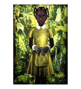 Ruud van Empel Standing In Green Painting Gele Jurk Poster Print Home Decor Ingelijst of ingelijst Popaper Material6839101