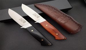 RW Survival Straight Knife D2 Satin Drop Point Blade Full Tang Rosewood Handle Swlades Fixed Blades avec Sheat en cuir 1806641