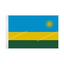 Rwanda vlaggen Nationale polyester banner Flying 90 * 150 cm 3 * 5ft vlag over de hele wereld wereldwijd buiten kan worden aangepast
