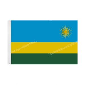 Drapeaux du Rwanda Bannière Nationale En Polyester Volant 90 * 150cm 3 * 5ft Drapeau Partout Dans Le Monde Dans Le Monde En Plein Air peut être Personnalisé