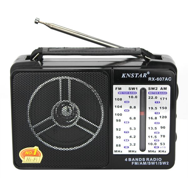 RX-607AC Radio 4 bandes FM/AM/SW1/SW2 Mini haut-parleur portable rétro pour femmes âgées hommes enfants avec antenne à poignée