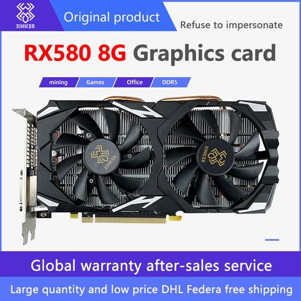 RX580 8G Mining carte graphique stable 29 taux de hachage bureau indépendant plein effets spéciaux ordinateur de jeu seul jeu de poulet PUBG224I