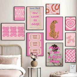 Ry Aesthetics Gallery Printing Teenage Girls Room Decoration Académie colorée rose mural art compromis dortoir pour fille fille image J240505