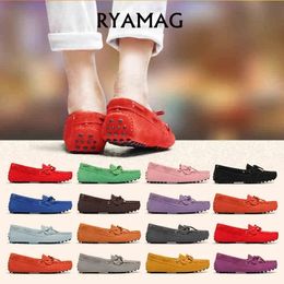 RYAMAG Schoenen Mocassins Dames 100% Echt Leer Dames Platte Schoenen Casual Loafers Dames Flats Schoenen Dame Vlinderknoop 240129