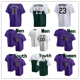 Ryan McMahon Elias Diaz Charlie Blackmon Brendan Rodgers Nolan Jones Ezequiel Tovar Brenton Doyle Elehuris Montero Kris Bryant Jake Cave Baseball Jersey Femmes