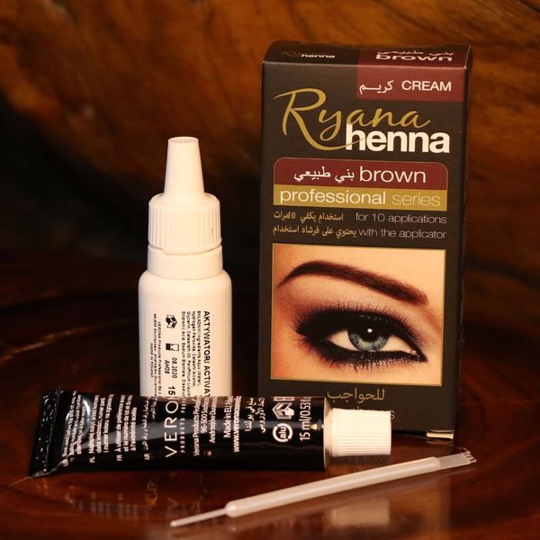 Kit de tinte en crema de Color profesional para pestañas y cejas naturales de Henna Ryana, tinte fácil disponible en 15 minutos, tinte marrón y negro