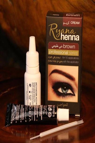 Ryana Henna Cada de ceja natural Kit de crema de tinte profesional de color 15 minutos Marrón rápido Negro Disponible Easy Dye209J8623839