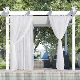 Ryb Home Terrace al aire libre Transparente con privacidad de diseño de bolsillo de poste de 2 capas y filtrado adicional, adecuado para cortinas de interior en balcones de porche, vivas