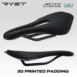 RYET 3D imprimé selle de vélo ultraléger en Fiber de carbone creux confortable respirant vtt gravier vélo de route pièces de siège de cyclisme 240105