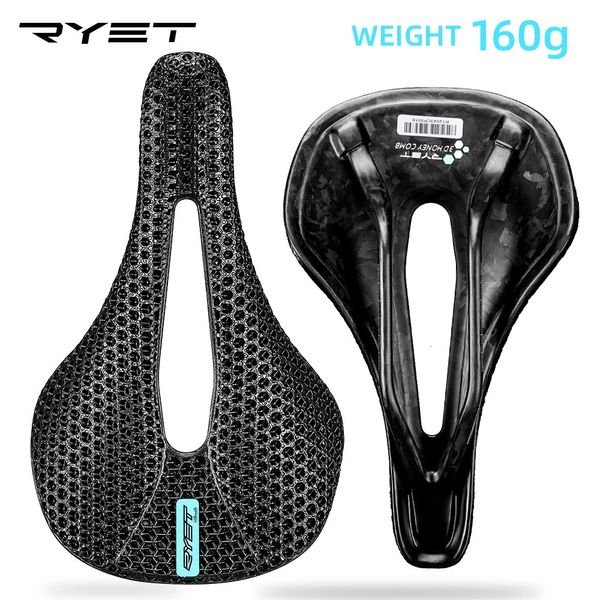 RYET 3D imprimé vélo carbone selle 140mm 143mm Super léger route vtt course selles vélo siège coussin cyclisme sièges pièces 240319