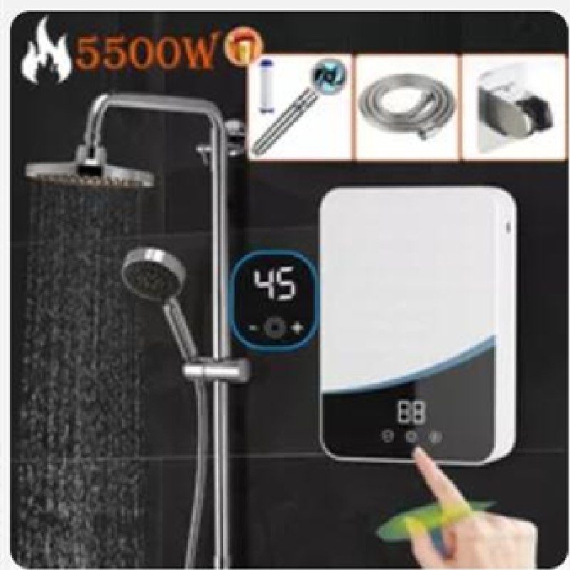 RYK,5500W Temperature Adjustable Instant Tankless Electric Hot Water Heater Kitchen Bathroom Shower Hot Water Fast Heating