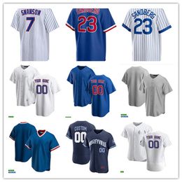 Ryne Sandberg Andre Dawson Christopher Morel Dansby Swanson Cody Bellinger Ian Happ Seiya Suzuki Nico Hoerner Michael Busch Yan Gomes Mike Tauchman Baseball Jersey