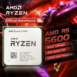 Ryzen 5 5600 CPU Brand Game Processor Socket AM4 6-CORE 12-THREAD 65W DDR4 Desktop CPU ProcessAdor zonder koeler Fan 240410