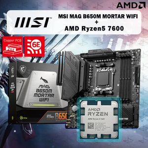 Ryzen 5 7600 R5 CPU MSI MAG B650M MORTEL WIFI Moederbord MicroATX Desktop B650 DDR5 6400OC MHz Socket AM5 240126