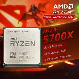 Ryzen 7 5700X R7 5700X Procesador de CPU Novo 4.6GHz 8 núcleos AM4 de 16 hilos para computadoras de escritorio sin jugador de ventilador de refrigerador CPU 240410