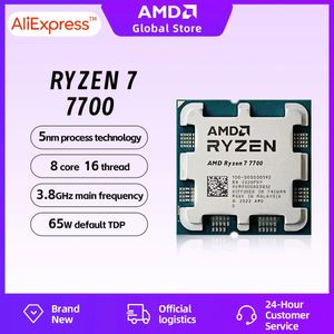 Ryzen 7 7700 R7 7700 processeur d'unité centrale marque 54 GHz 65 W 8 cœurs 5NM Socket AM5 sans refroidisseur puces intégrées 240219