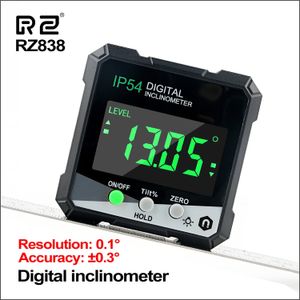 RZ Angle de niveau numérique Gauge à 360 ° Mini Mesurer l'inclinomètre numérique avec une base magnétique Electronic Universal Bevel Rotractor 240429