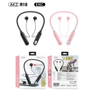 RZK R18 banda para el cuello Bluetooth auriculares magnéticos auriculares deportivos inalámbricos auriculares manos libres para juegos ENC con luz LED