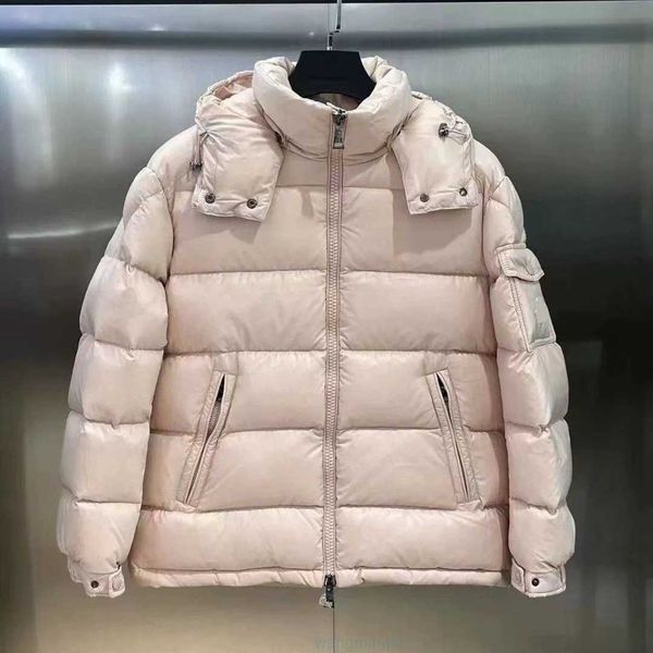 Rzyq Parkas para Mujer 2023 Invierno Nuevo m Estrella Femenina Rosa Maya Espesado Pato Blanco Abajo Cara Brillante Abrigo Suelto