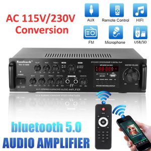 S 2000W HIFI 5CH Auto Audio Stereo Power Amplifier Bluetooth FM Radio Home Theatre Amplifiers Muziek Subwoofer Sound System