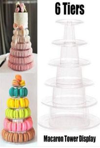 S 2018 6 niveaux Round Macaron Tower Cake Stand Macaron Display Rack pour le mariage Birthday Event Party Fournisseur4830228