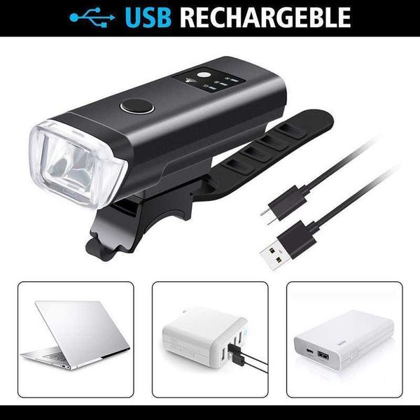 S 2021 nouveau vélo USB Rechargeable LED vélo lumière étanche phare escalade sécurité cyclisme lampe de poche lampes 0202