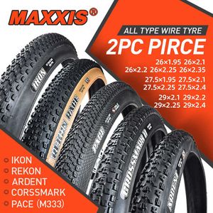 S 2 pièces MAXXIS 26 vélo 26*1.95/2.1/2.25 27.5*1.75/1.95/2.1/2.25 29 vtt VTT pneu PACE REKON IKON fil d'acier pneu 0213