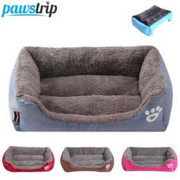 S-3XL 9 couleurs Paw Pet Canapé Chien Lits Fond imperméable Doux Polaire Chaud Chat Lit Maison Petshop cama perro 201225