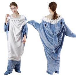 S - Sac de couchage de requin de dessin animé 3xl avec pyjamas de trou à main PALIAGE PAYSE PAYSIE POSIBLE FORTABLE POUR LES ENFANTS ADULTANT 240411