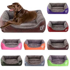 S-3XL Grand lit de chien de chat de compagnie 13 couleurs chaud confortable maison de chien doux nid de chien paniers de chien tapis de maison automne hiver chenil imperméable 210924