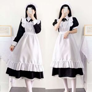 S-3XL Mooie Meid Outfit voor Vrouwen Japanse Anime Cross Dressing Huishoudster Lange Jurk + schort + Hoofddeksels Cosplay Kostuum