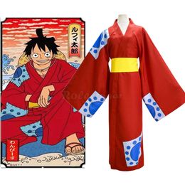 S-3XL Wano Land Monkey D. Luffy Cosplay Kostuum Japanse Kimono Gewaad Outfits Mannen Vrouwen Halloween Carnaval Pakken