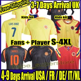 S-4xl 24 25 Colombia James Soccer Jerseys Kid Kit Columbia National Team Football Shirt Set Camisetas 2024 Copa America D.Valoyes Arango C. Chucho Cuadrado 1990 Retro