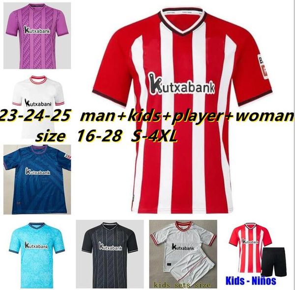 2023 2024 Bilbao Club Soccer Jerseys 23 24 Athletic ADURIZ GURUZETA WILLIAMS MUNIAIN PAREDES BERENGUER ANDER HERRERA UNAI SIMON Camiseta de fútbol retro 95 97 98 Hombres Niños