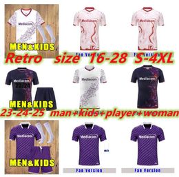 2023 2024 Jersey de fútbol Fiorentina Retro 89 90 99 J Ikone Batistuta Castrovili Erick Florence Jersey ACF Jovic A.Cabral Milenkovic Retro Football Venuti 4XL