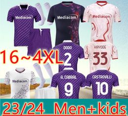 S-4XL 2023 2024 Maillots de football Fiorentina J. IKONE Batistuta CASTROVILLI ERICK Florence maillot ACF JOVIC A. CABRAL Milenkovic 23 24 hommes de football VENUTI