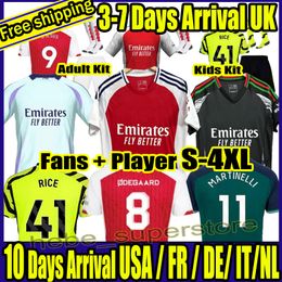 S-4XL 2023 24 25 G.Jesus Saka Havertz Rice Jerseys Ian Wright Smith Rowe Odegaard Martinelli Nketiah Kits de fútbol Camisa Hombres niños Retro 1982 88 89 91 92 94 96 98