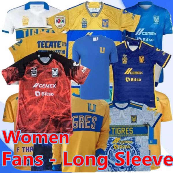 S-4XL 2023 24 Tigres de la UANL Maillots de football GIGNAC LOPEZ D. REYES PIZARRO AQUINO L. QUINONES THAUVIN Home Away 3ème Maillots de football commémoratifs spéciaux à manches longues