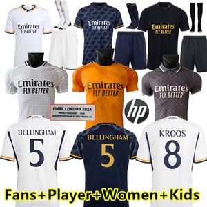 2024 Bellingham voetbalshirts 23 24 25 MBAPPE voetbalshirt Real Madrids Camavinga Alaba Modric Valverde Camiseta uniformen Vini Jr Arda Guler Long Sleeve vrouwen